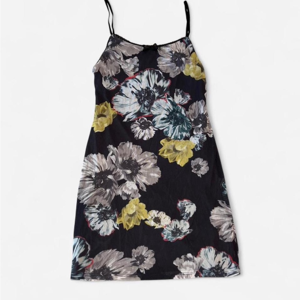 Urban Renewal Black Slip Top with Lace Trim